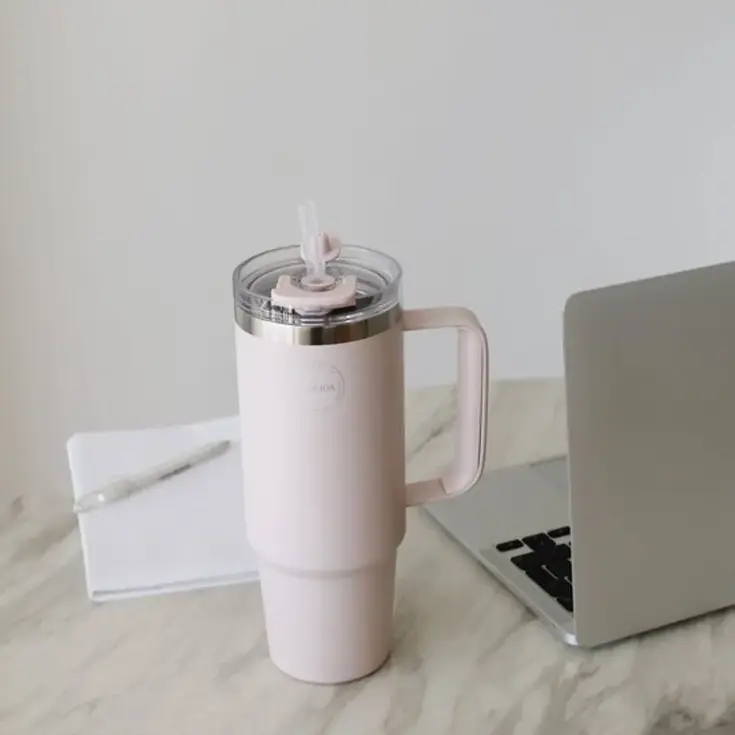 Thermosbeker AYA&IDA Thermocup with staw 885 ml