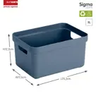 Sigma home - Opbergbox - 5L blauw - 6-delig