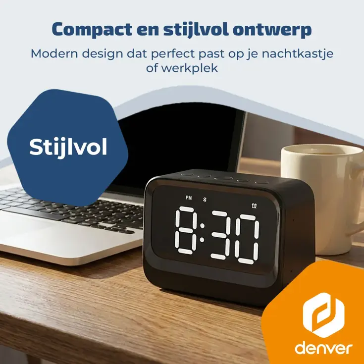 FM Klokradio Bluetooth Dual Alarm