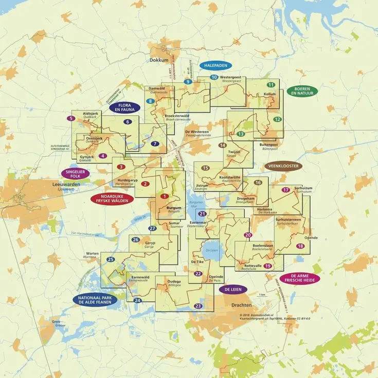 Wandelgids SP 20 Noardlike Fryske Wâlden