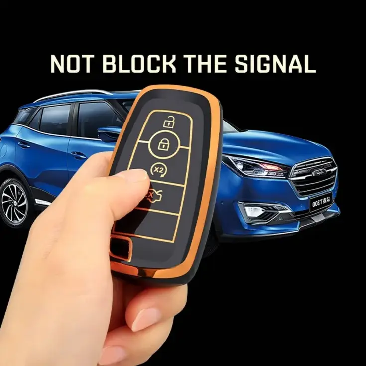 TPU Sleutelhoesje voor Ford goud B4