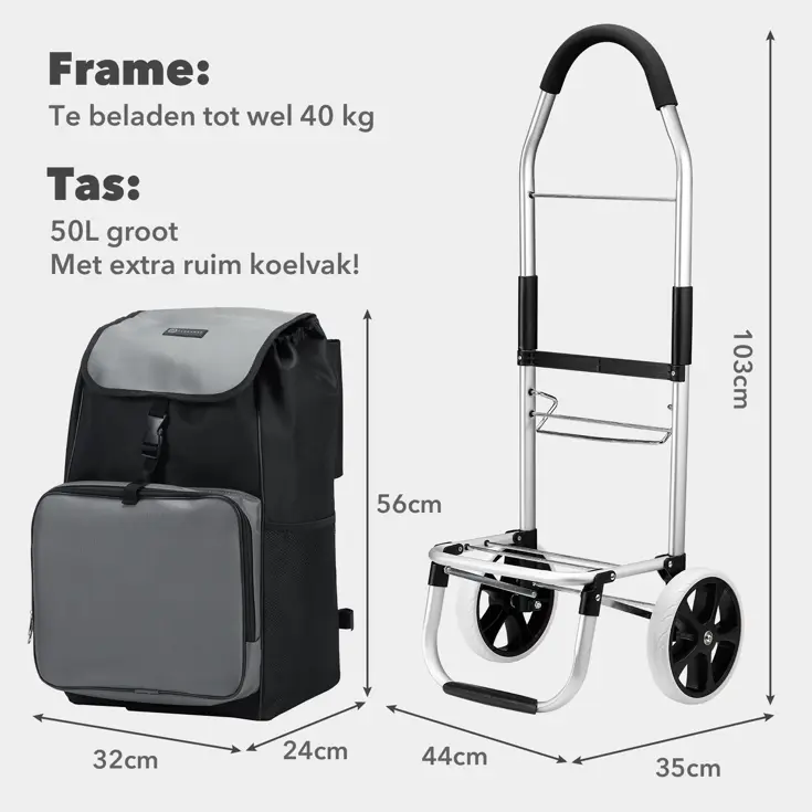 Boodschappentrolley 50L