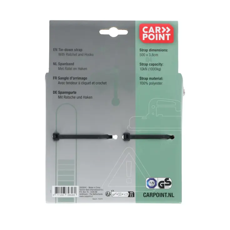 Carpoint Spanband met Ratel en Haken 5 Meter