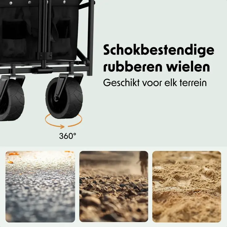 Bolderkar – Tot 120KG – 90L – Zwart