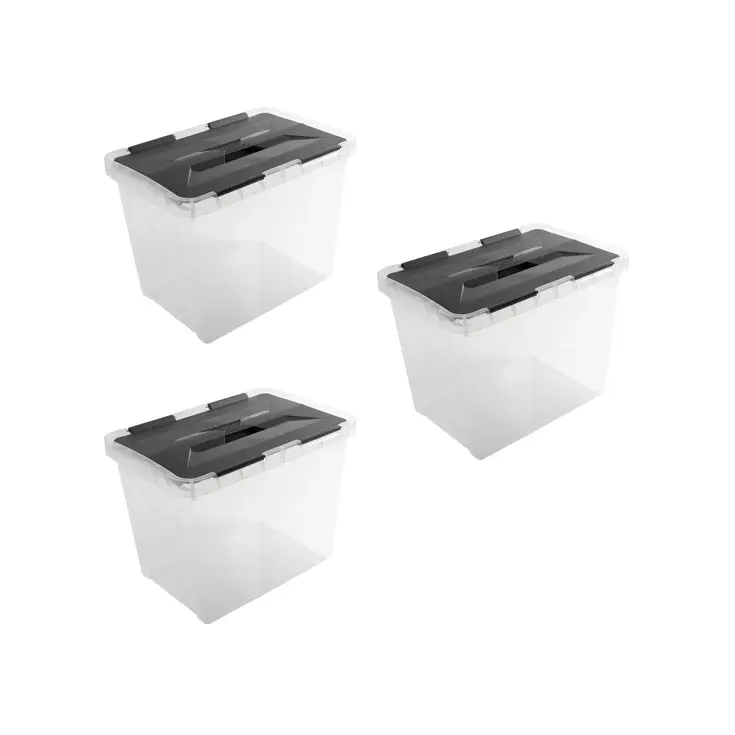 Onyx opbergbox transparant 15L- 3 delig