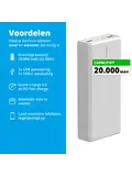 Powerbank 20.000 mAh - Wit