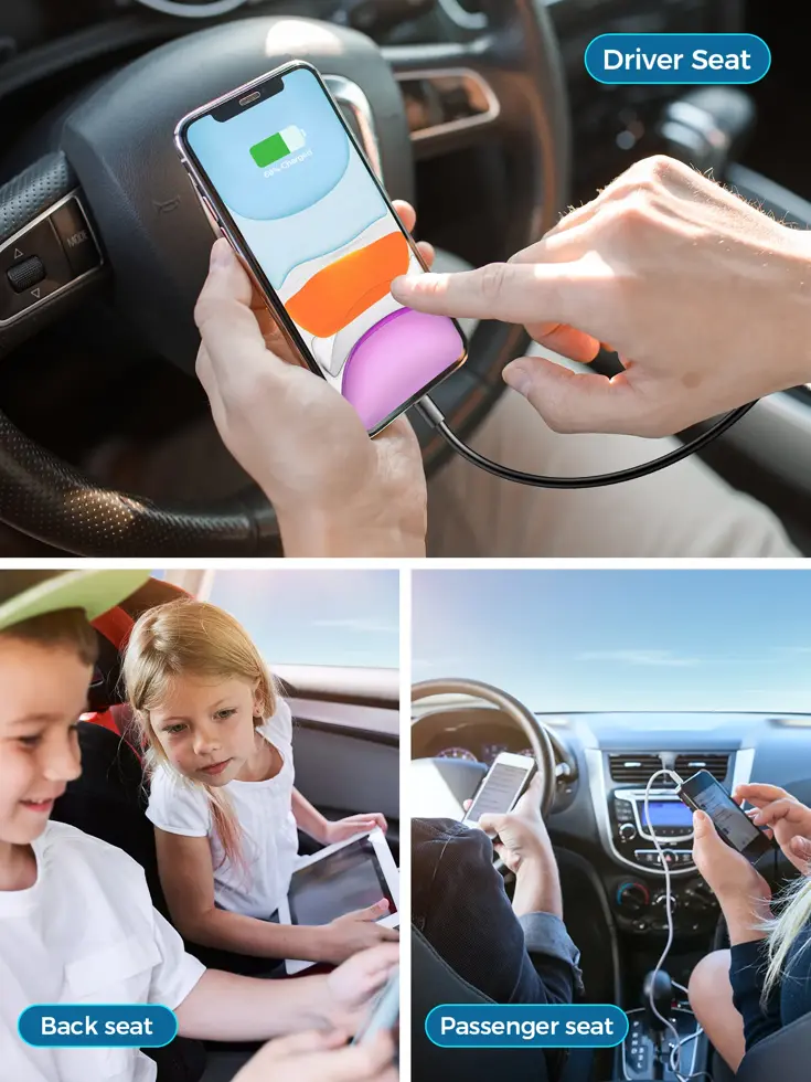 Autolader USB-A / USB-C - Zwart