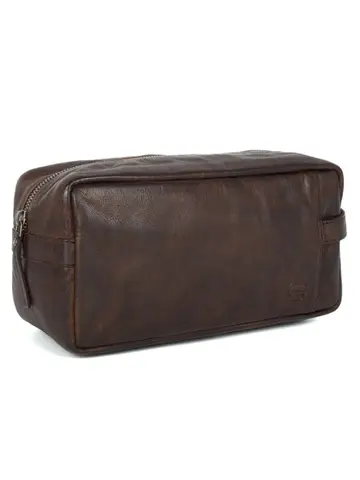 Pecos - Leren toilettas - 4 insteekvakken