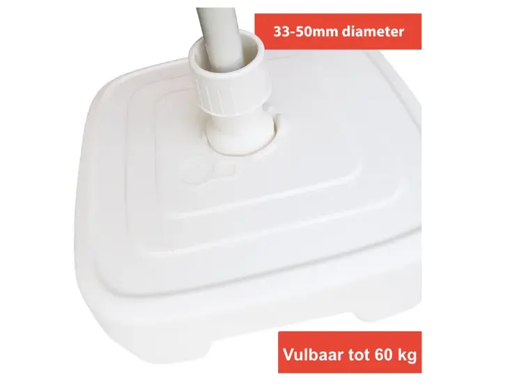 CUHOC Parasol Grijs Ø3m + grote Voet en hoes