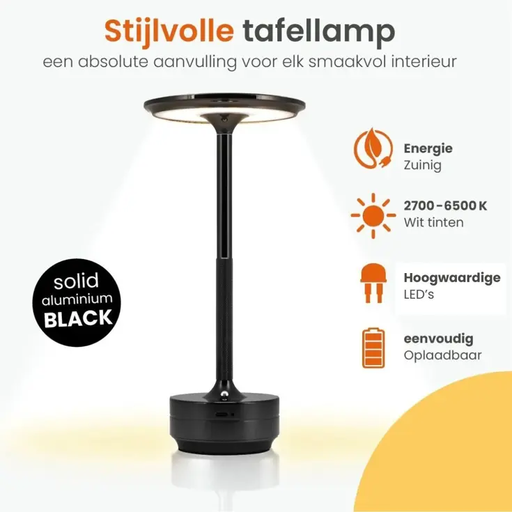 Horizon Tafellamp Oplaadbaar - 27cm - LED