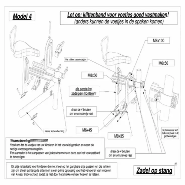 Zadel op buis Damesfiets model 4