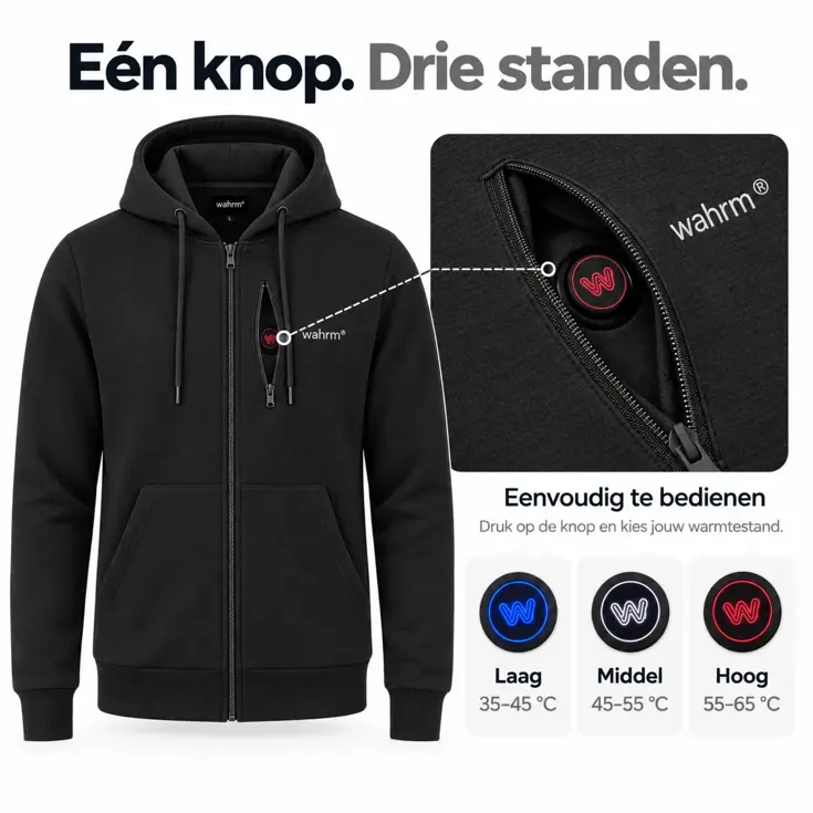 Infrarood Verwarmde Zipper Hoodie – Heren