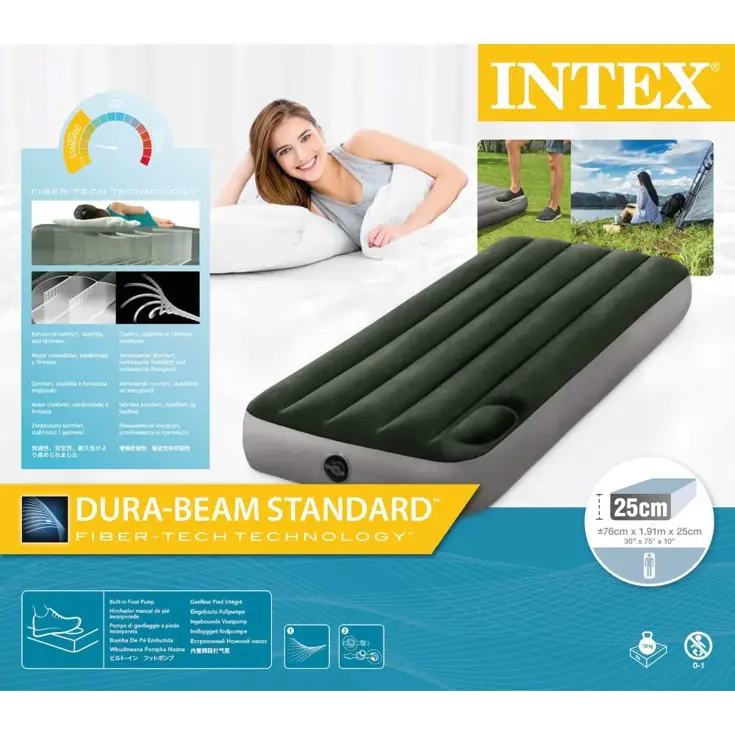 Luchtbed - Intex Downy - 1P - 76x191 + Pomp
