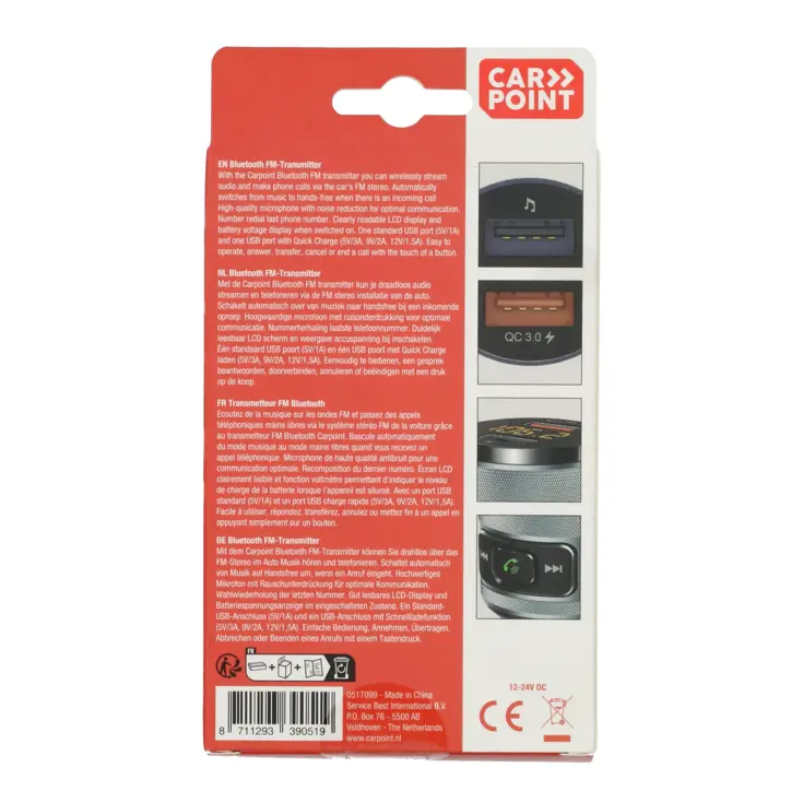 Bluetooth FM Transmitter voor Auto met USB Poorten
