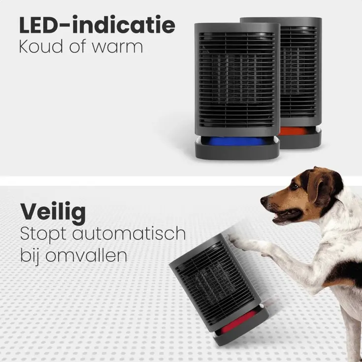 Ventilatorkachel – 950W – Zwart