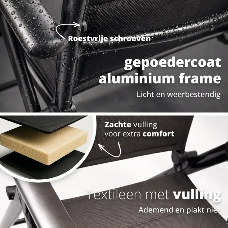 Luma Verstelbare Aluminium Tuinstoelen 2x
