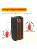 Powerbank 30000 mAh met Ingebouwde Kabels