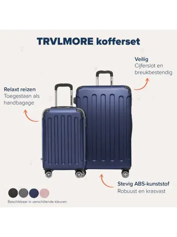 Kofferset – 2 Delig – 38L – Donkerblauw