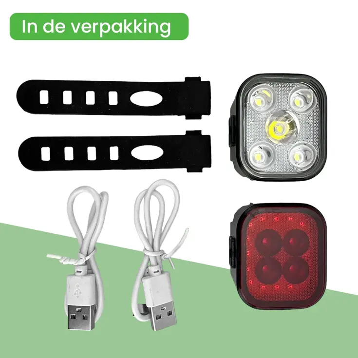 CUBE - Fietsverlichting Set - LED & Oplaadbaar
