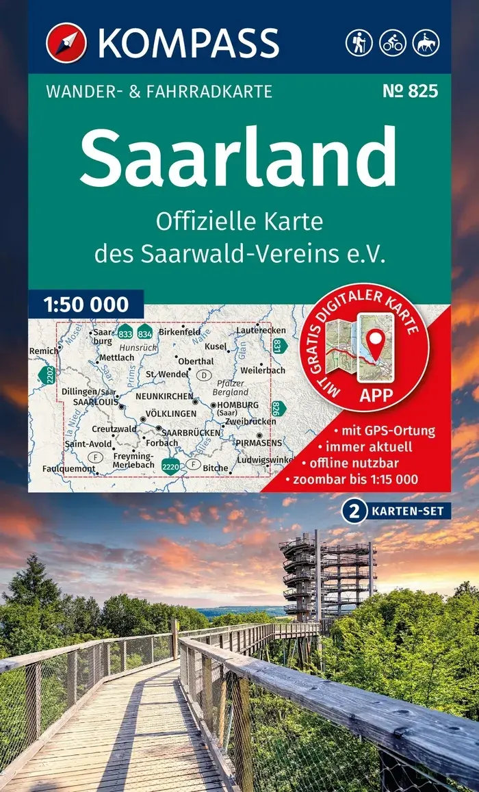 Wandelkaart WK825 Saarland