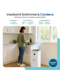 Luchtontvochtiger met App - 20L Per Dag - Wit