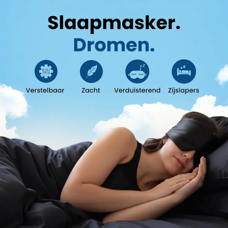Zijden Slaapmasker - Zwart
