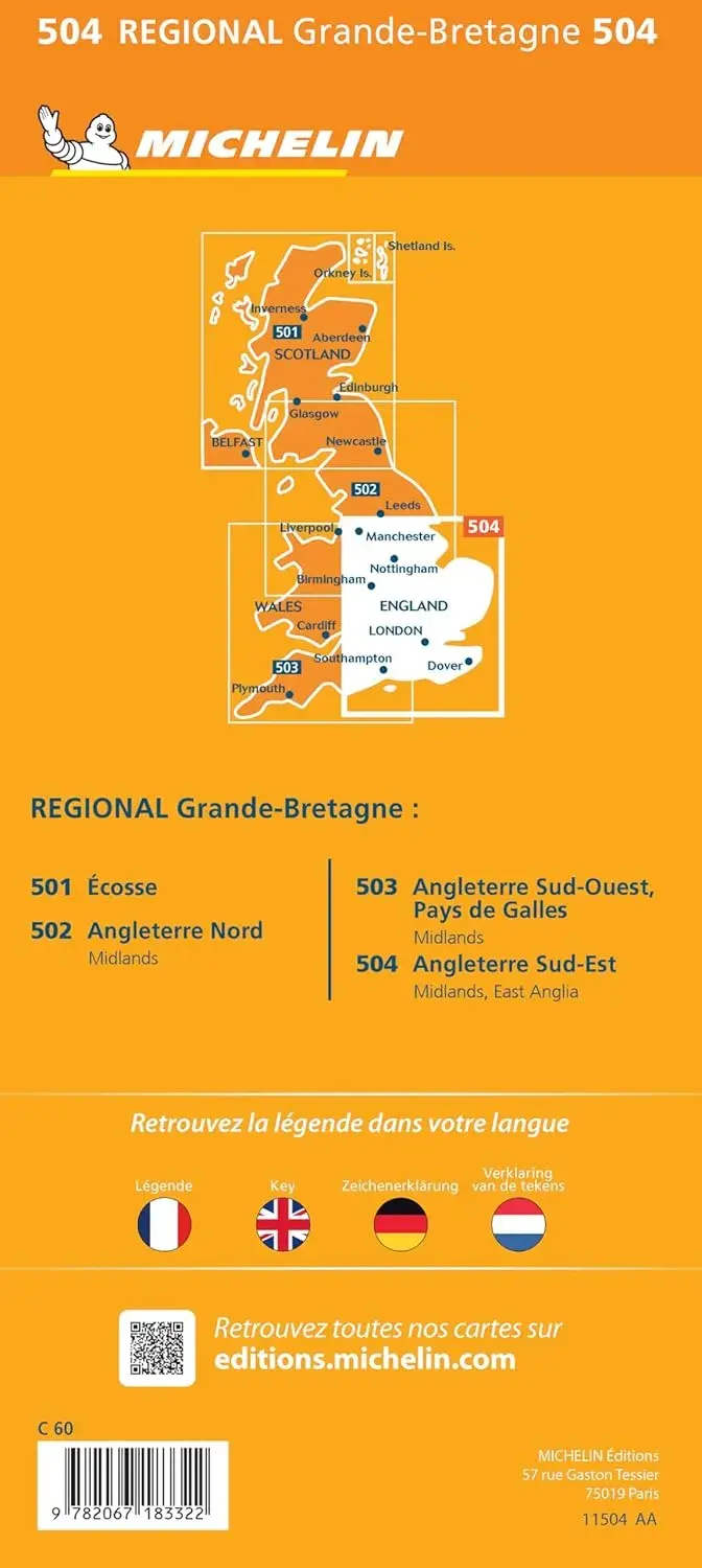 Kaart Regional 504 Engeland Zuidoost