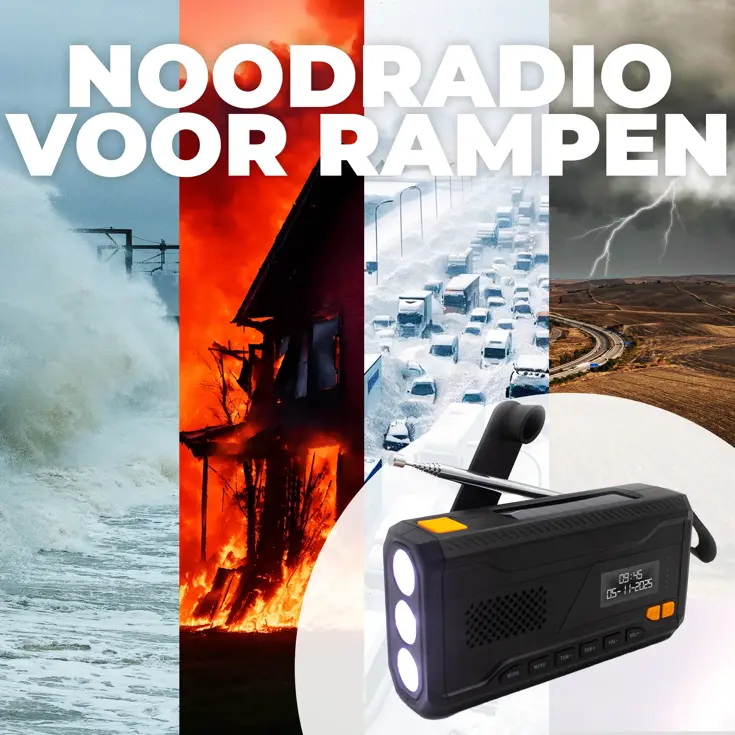 DAB+ Noodradio Zaklamp Solar Powerbank