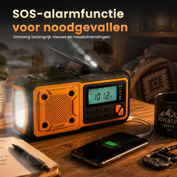 Noodradio FM/AM - 4400mAh - Solar Opwindbaar