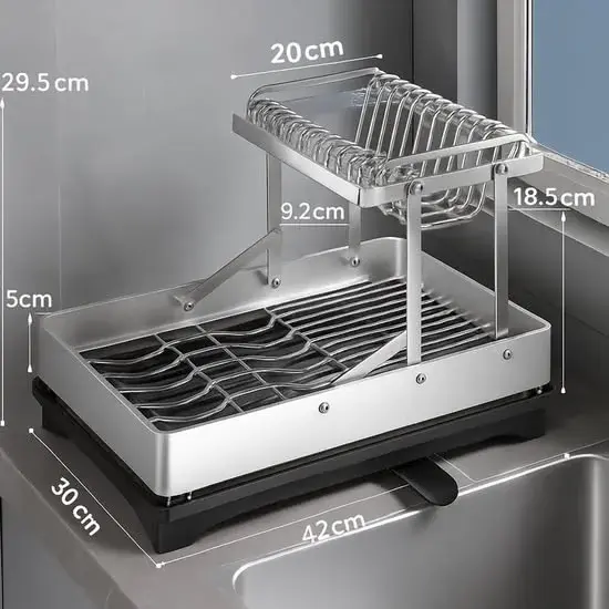 Afdruiprek met twee niveaus - 42 × 30 × 29,5 cm