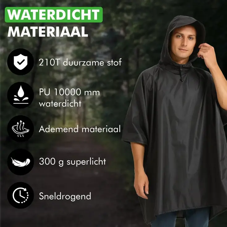 Regenponcho voor Fiets en Wandelen - Waterdicht