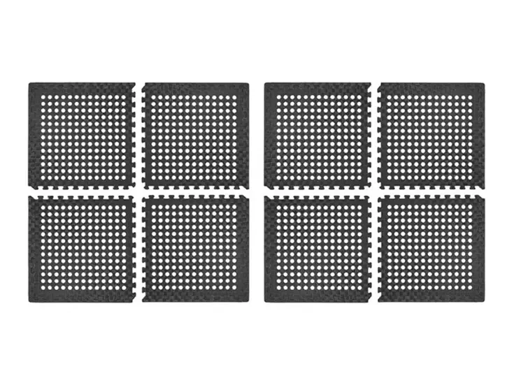 Tenttapijttegels - zwart - 8 stuks