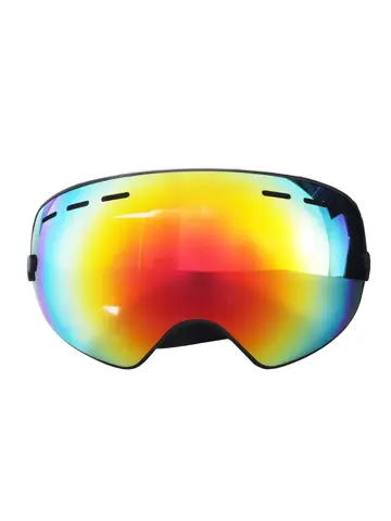 Skibril - Zwart - Rood spiegelglas