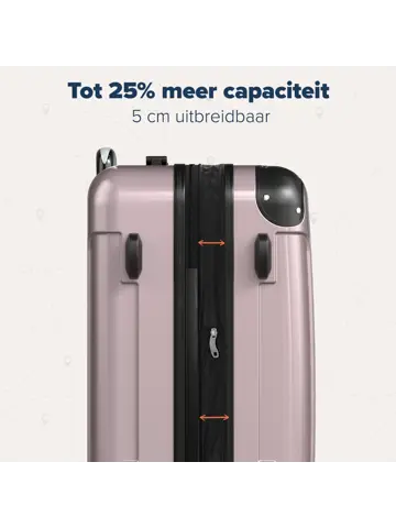 Kofferset – 3 Delig – 45L – Roségoud