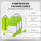 Compression Packing Cubes – 6 stuks – Groen