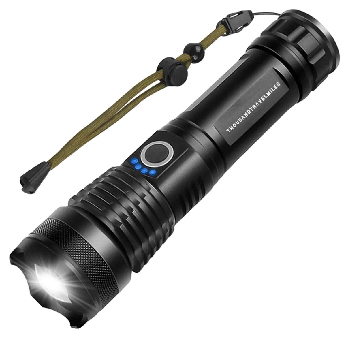 Thousandtravelmiles  Zaklamp  3000 Lumen  Oplaadbaar  Zwart main product image