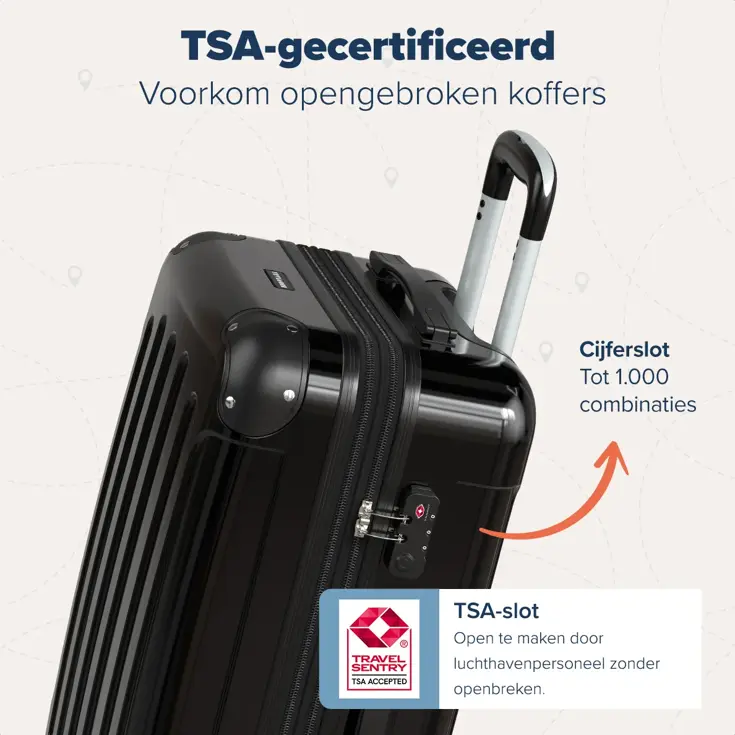 Kofferset – 3 Delig – 45L – Zwart