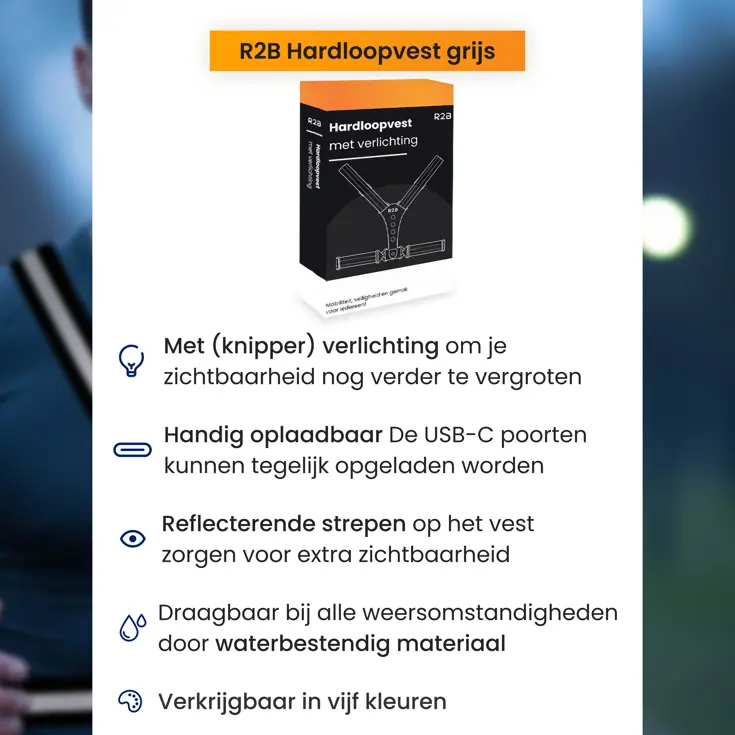 Hardloopvest met verlichting oplaadbaar