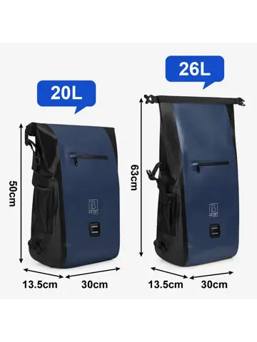 Brisby 40-52L 3-in-1 rolltop fietstassen