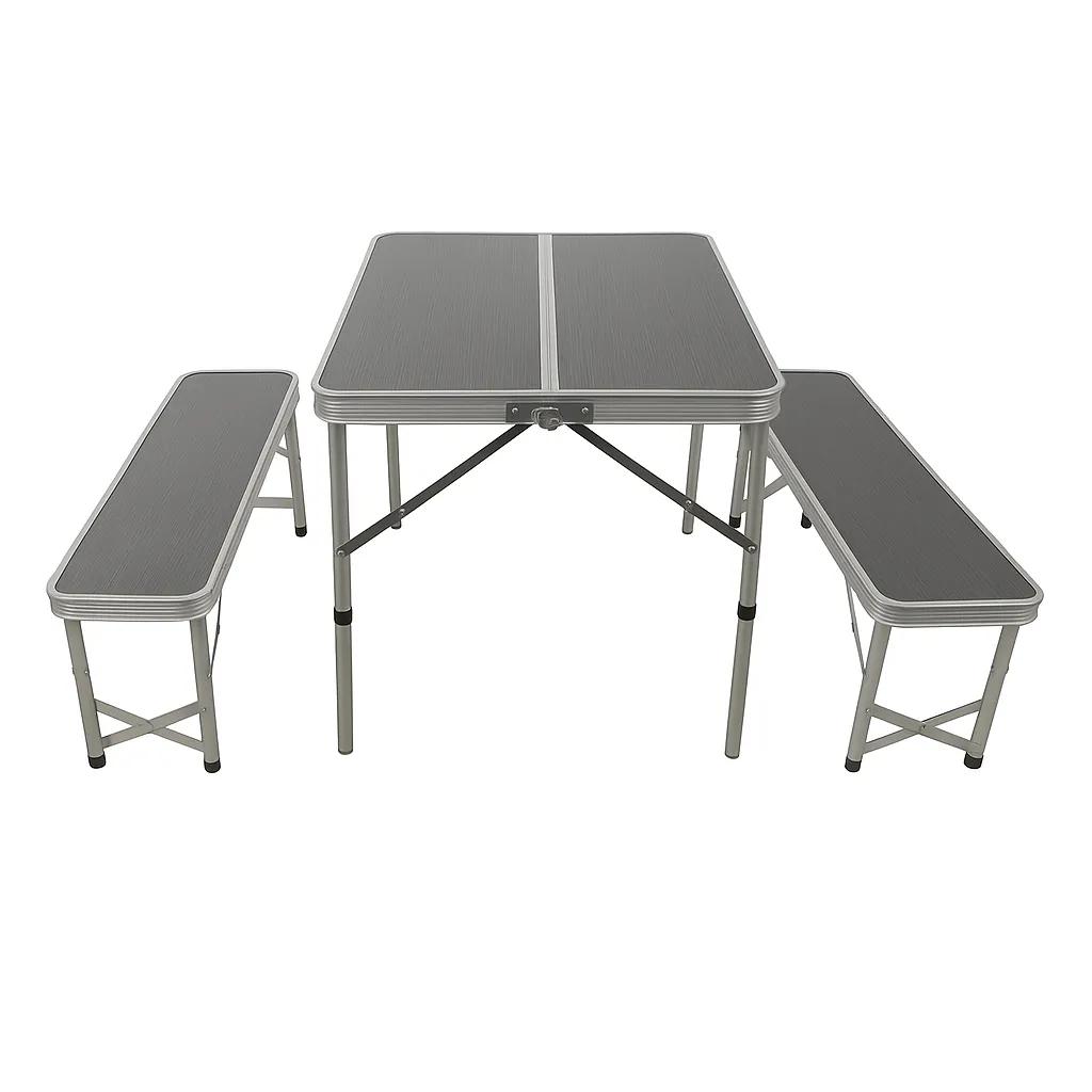 Hem Picknicktafel  Opvouwbaar  Campingset  Donker Grijs   XXL