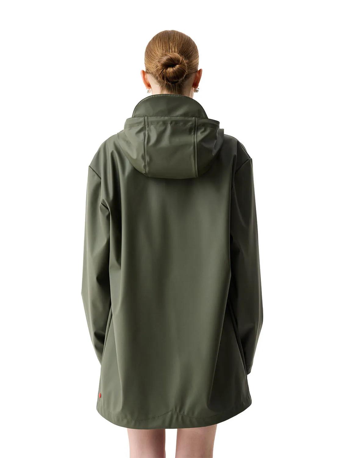 SWAMPLAND Damen PU Regenjacke Mit Kapuze Wasserdicht Übergangsjacke