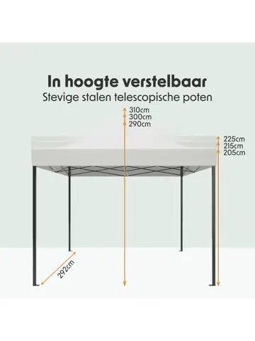 Partytent – 3x3 m – Easy-Up – Wit