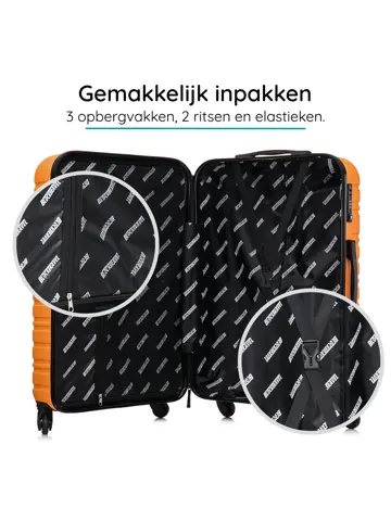 Reiskoffer M ABS 74L met TSA-slot en 360° wielen