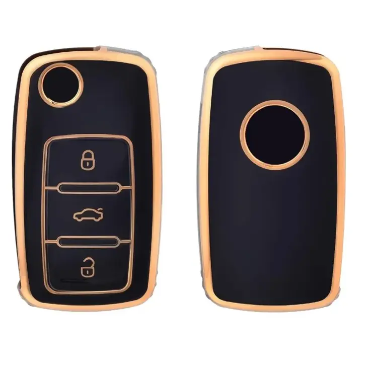 TPU Sleutelhoesje VW - Skoda - Seat Cupra goud A3