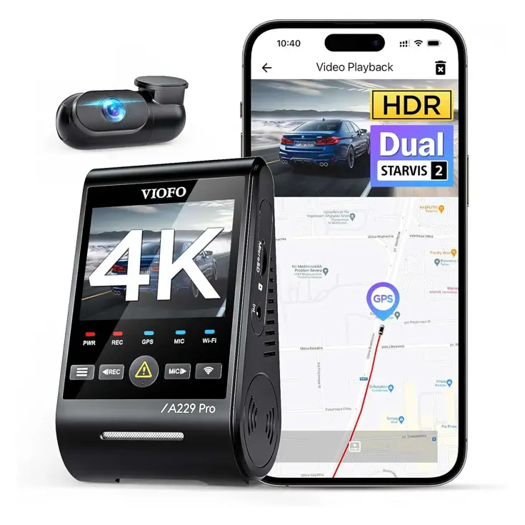 A229 Pro 2CH 4K Wifi GPS dashcam