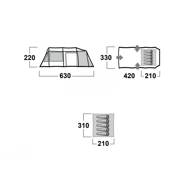 Caravan 17 Dural - familie tent - 5 persoons