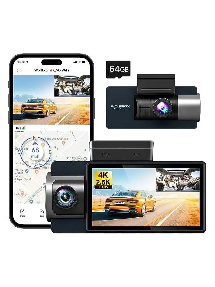 i17 3CH 4K Wifi GPS 64gb dashcam