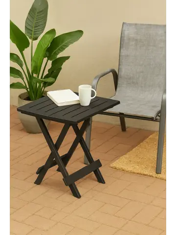 Inklapbare Bijzettafel zwart 43x45 cm