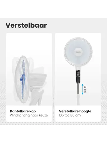 Statiefventilator – 50W – Wit