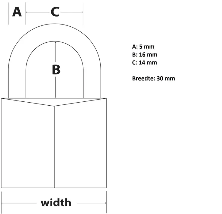 Hangslot - 30mm - O5mm